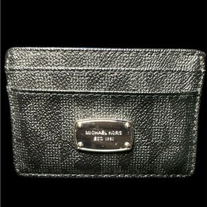 Michael Kors Metallic Black Card Holder